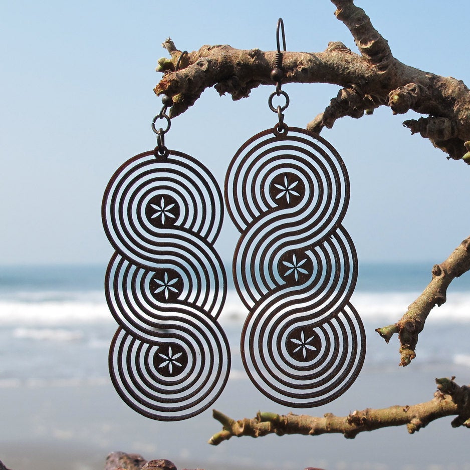 Wooden earrings "Infinity"