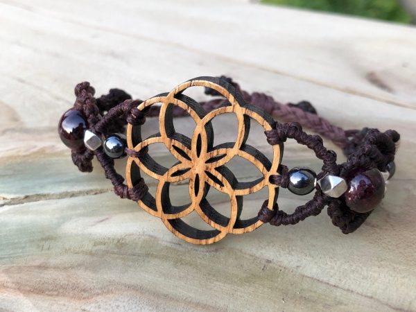 Sacred Geometry Wooden Bracelet