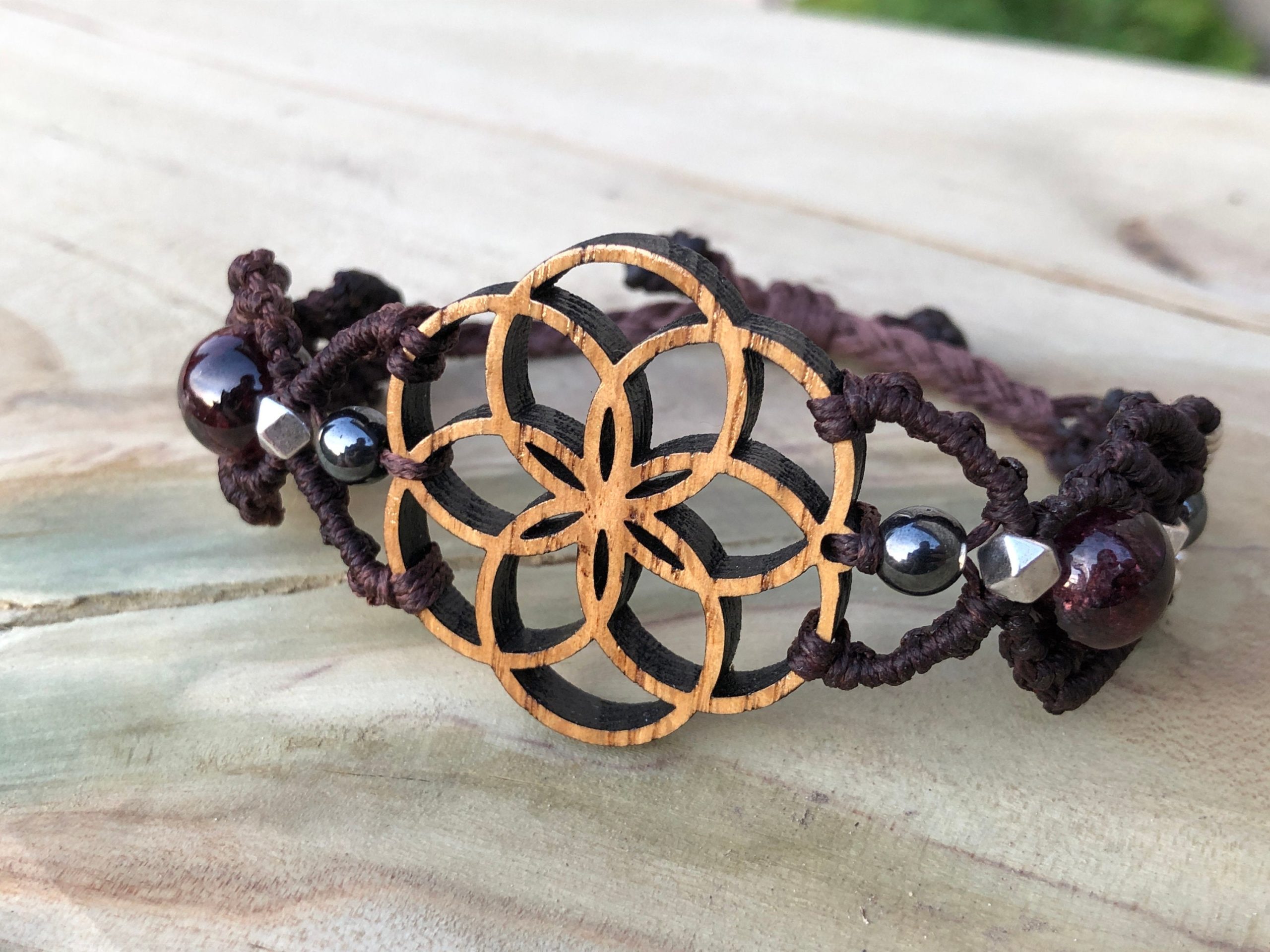 Sacred Geometry Wooden Bracelet