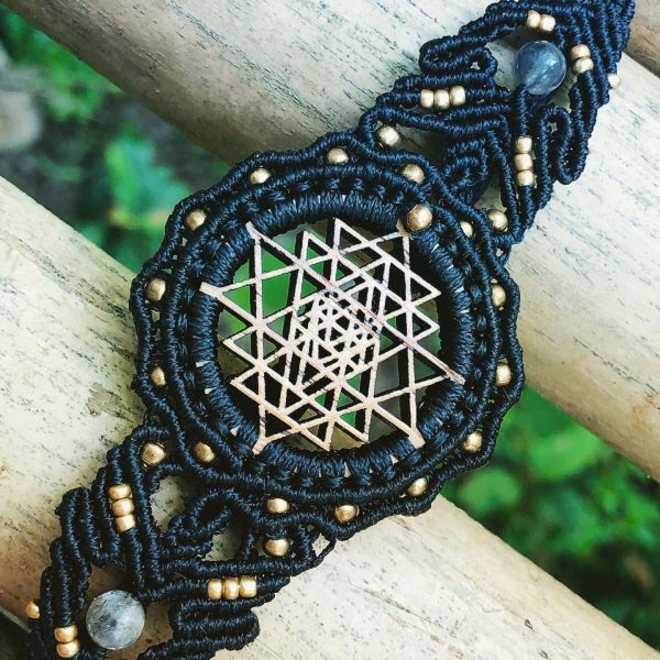 Sri Yantra Watch bracelet macrame