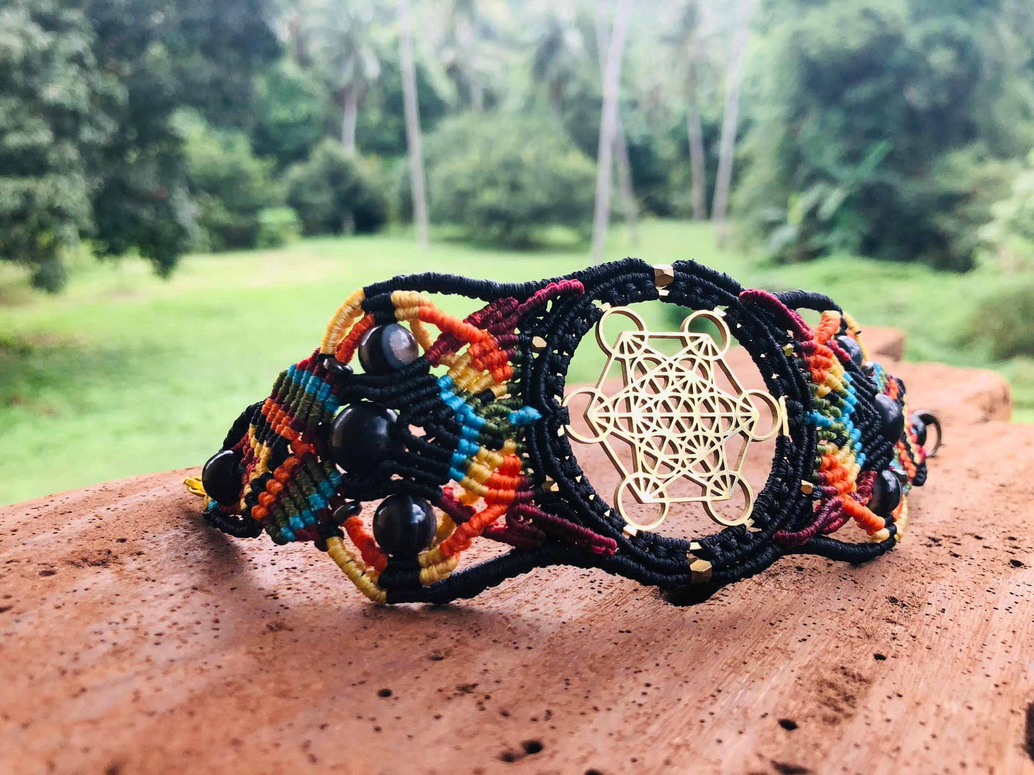 Stainless Steel Sacred Geometry Bracelet - Rainbow Metatron's Cube bracelet - Image 2