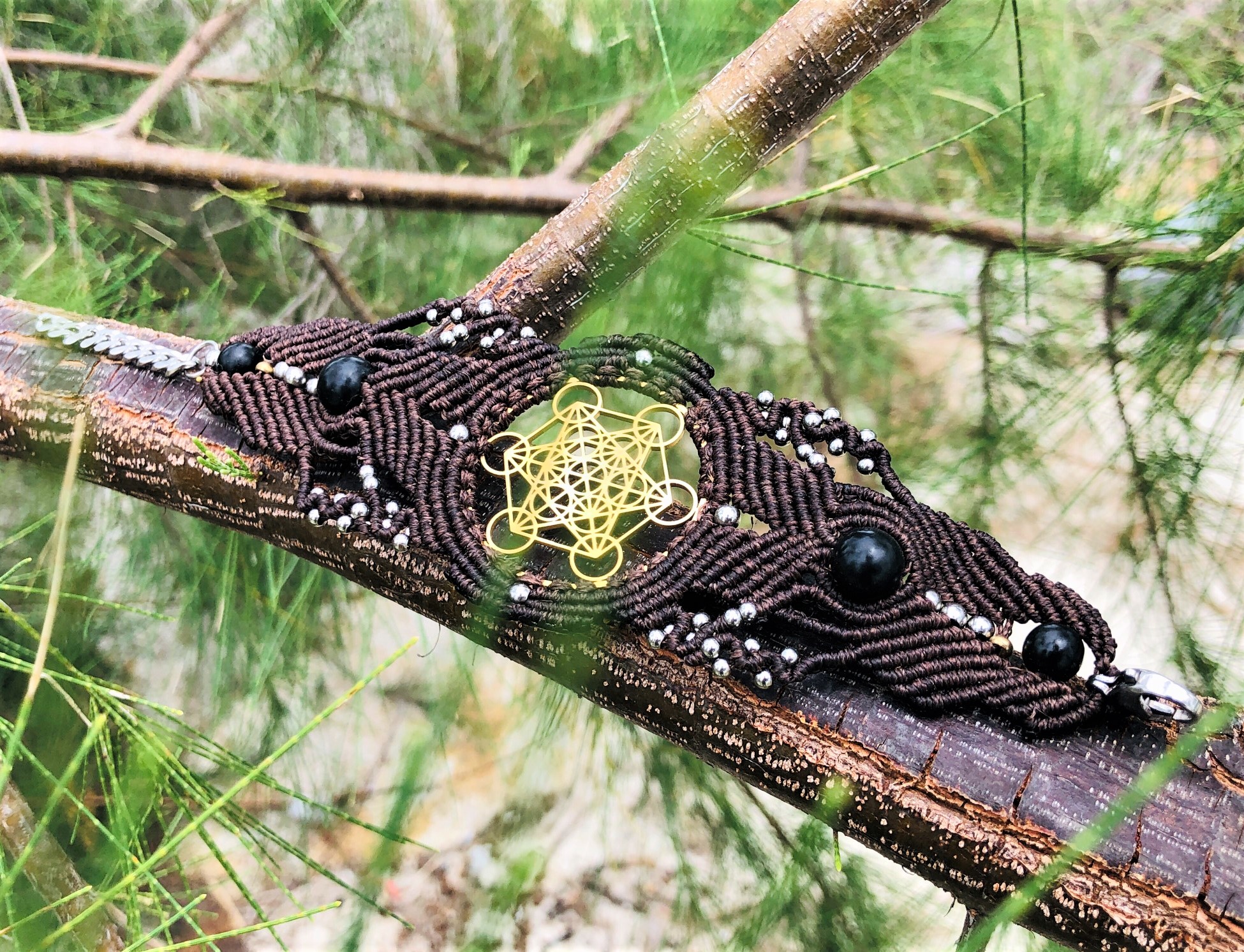 Sacred Geometry Brown Bracelet Metatron - Image 4