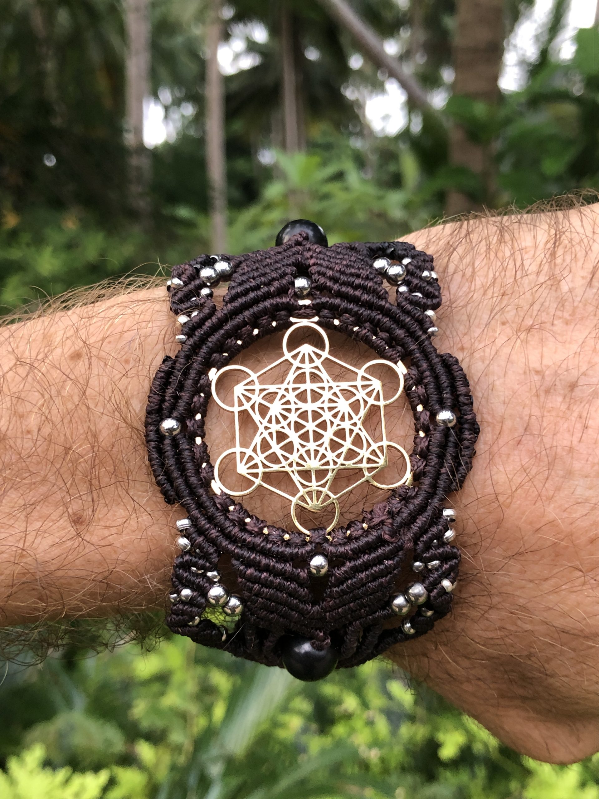 Sacred Geometry Brown Bracelet Metatron