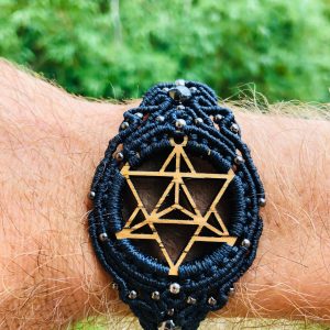 Shungite Merkaba Watch bracelet macrame,  Merkaba laser cut bracelet, Watch, moment watch