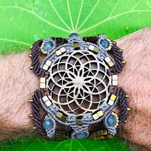 Sacred Geometry  TORUS "Watches" bracelet macrame, Meditation Watch,  here and now reminder, digital detox tool