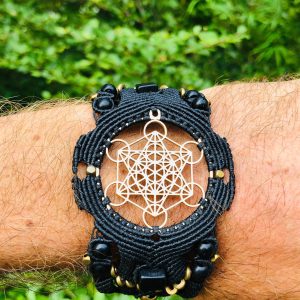 Sacred Geometry Metatron Cube   "Digital Detox Watch"      Bracelet macrame, Meditation Watch,  here and now reminder, digital detox tool