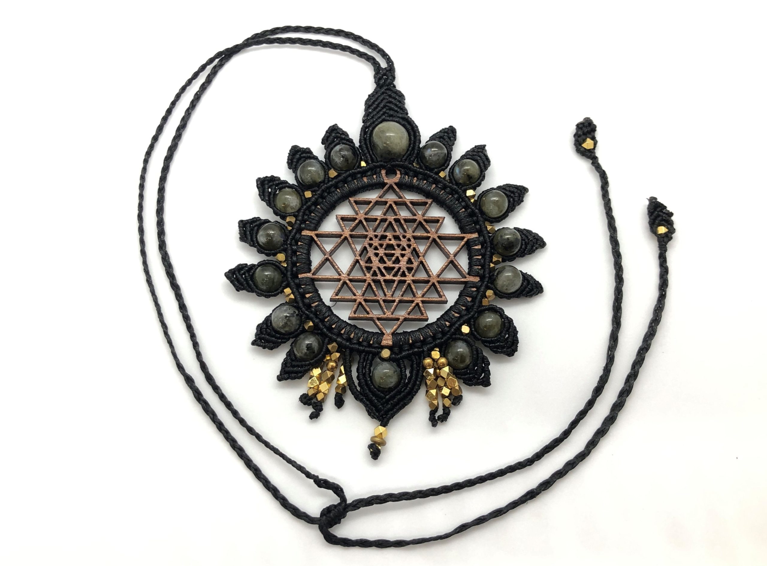Big Sri Yantra Necklace, Sacred Geometry Yoga jewelry, Buddhist jewelry, Yoga Jewelry, Spiritual gift, Tantra Gifts, Wooden Eco Jewelry,Boho