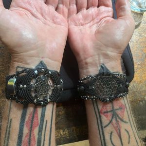 Sacred geometry Bracelets Set - Flower of Life and Metatron's Cube